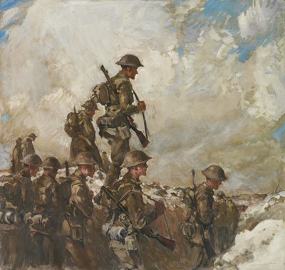 Durch die Gräben nach Pozieres, ca. 1918 von Frank Crozier