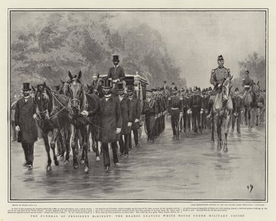 Die Beerdigung von Präsident McKinley, der Leichenwagen verlässt das Weiße Haus unter militärischer Eskorte von Frank Dadd