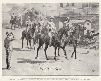 Der tapfere Verteidiger von Ladysmith und sein Stab verlassen das Hauptquartier für eine Inspektionsreise von Frank Dadd