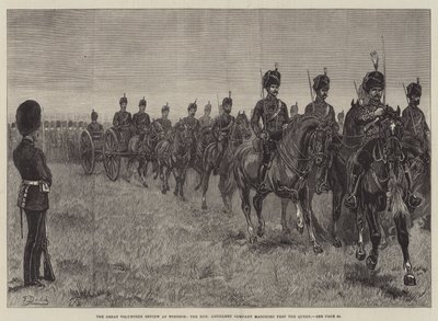 Die große Freiwilligenparade in Windsor, die Honourable Artillery Company marschiert an der Königin vorbei von Frank Dadd