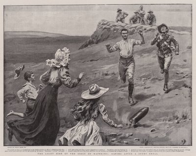Die helle Seite der Belagerung von Mafeking, Rennen nach einer verbrauchten Granate von Frank Dadd