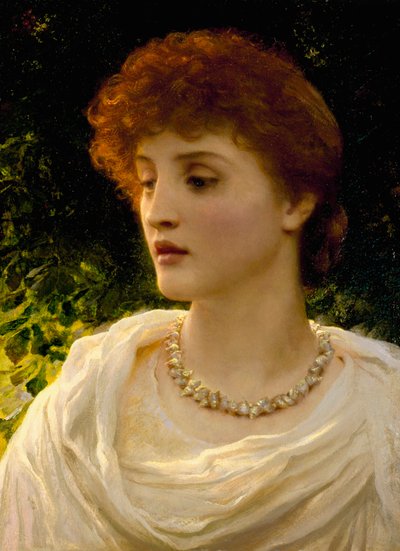 "Sylvia" Porträt einer jungen Frau der viktorianischen englischen Bourgeoisie. Gemälde von Frank Dicksee (1853-1928) Privatsammlung von Frank Dicksee
