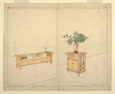 Klavierbank und Taboret, Henry J. Allen Residenz, Wichita, KA von Frank Lloyd Wright