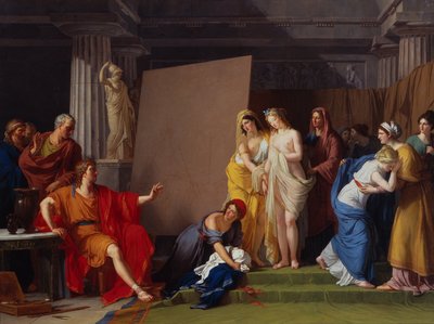 Zeuxis wählt seine Modelle für das Bild der Helena aus den Mädchen von Kroton von François André Vincent