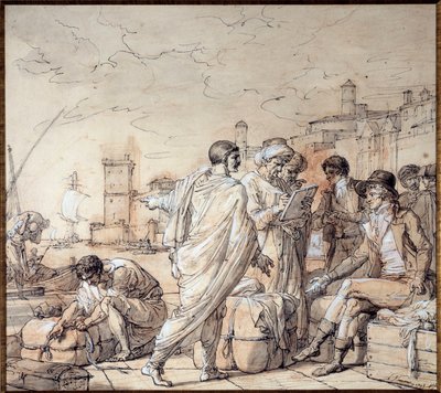 Händler auf den Docks des Hafens von Marseille von François André Vincent