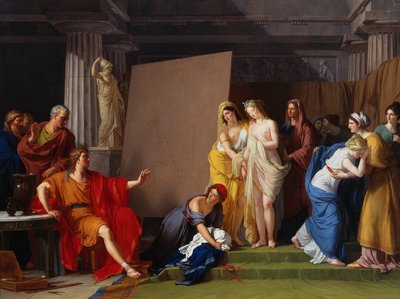 Zeuxis wählt seine Modelle für das Bild der Helena aus den Mädchen von Kroton, ca. 1790 von François André Vincent