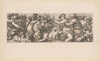 Bacchus mit Satyrn und Nereiden im Wasser von François Bignon (attributed to)