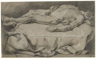 Anatomische Studie eines liegenden männlichen Aktes von François Boucher (manner of)