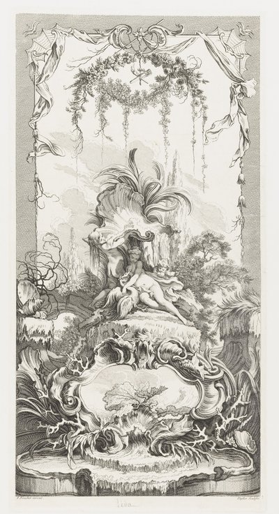 Léda in Nouveaux Morceaux pour des paravents (Neue Konzepte für Bildschirme) von François Boucher