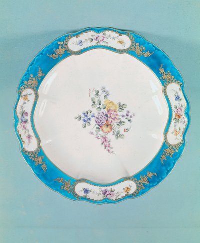 Teller mit Blumenmuster, Sevres von François Boucher