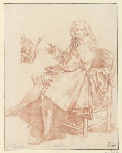 Studie für Alceste (Entwurf für die Illustration von Le Misanthrope aus der Ausgabe von 1734 von Molières Werken) von François Boucher