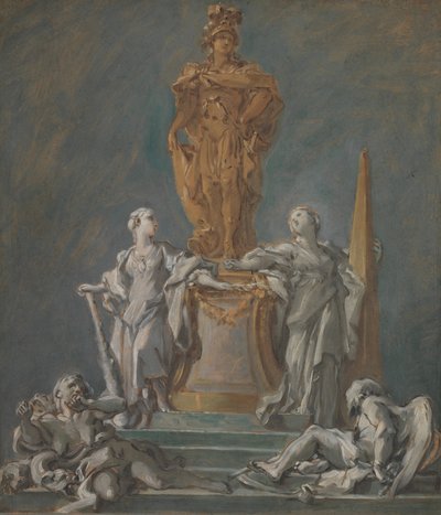 Studie für ein Denkmal einer fürstlichen Figur von François Boucher