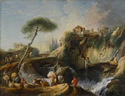 Blick auf Tivoli mit dem Tempel der Vesta, ca. 1749 von François Boucher
