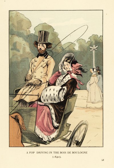 Ein Geck fährt im Bois de Boulogne von François Courboin