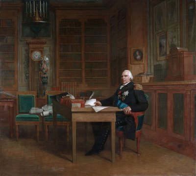 König Louis XVIII in seinem Arbeitszimmer der Tuilerien von François Gérard