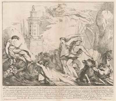 Die zweite Maschine für die Chinea von 1741: Neptun und Amphitrite von François Hutin