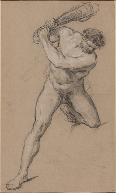 Herkules erhebt seine Keule: Studie für "Herkules und Cacus" von François Le Moyne