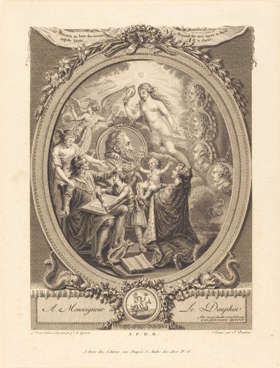 Allegorie zu Ehren von Heinrich IV. von François Marie Isidore Queverdo and Jean Dambrun