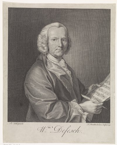 Porträt des Komponisten Willem de Fesch 1687-1761, 1751 von François Morellon de La Cave