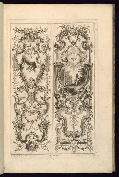 Entwurf für zwei Paneele von François de Cuvilliés the Elder