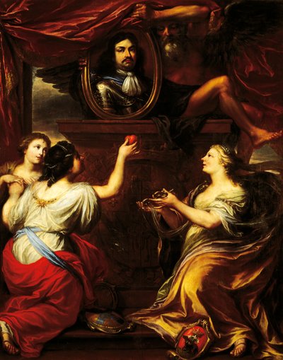 Parma, Piacenza und Castro vor dem Abbild von Ranuccio II Farnese, von Frans Denys von Frans Denys