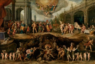 Mann, der zwischen Tugenden und Lastern wählen muss, 1635 von Frans Francken the Younger