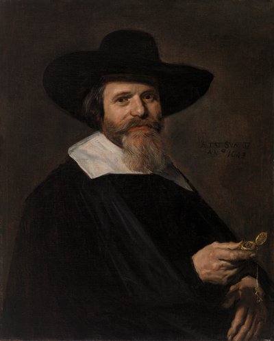 Porträt eines Mannes mit einer Uhr von Frans Hals
