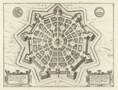 Stadtplan von Palmanova von Frans Hogenberg
