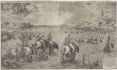 Seeschlacht in der Straße von Messina von Frans Huys