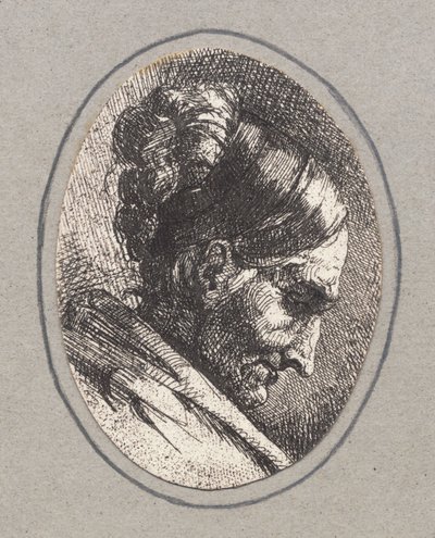 Kopf einer alten Frau, Profil nach rechts von Frans Schwartz