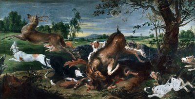 Jagd auf Hirsche, von Frans Snyders (1579-1657) von Frans Snyders