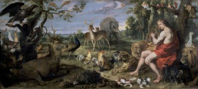 Orfeo und die Tiere – 17. Jahrhundert – Öl auf Leinwand – 195 × 432 cm – NP 1844 – Flämischer Barock von Frans Snyders or Snijders