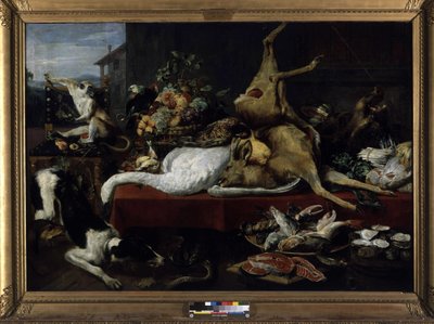 Stillleben mit Wild, Fisch, Obst und Gemüse von Frans Snyders