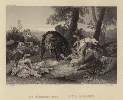 Eine Wildschweinjagd von Frans Snyders or Snijders