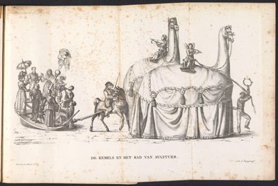 Zwei Kamele und das Rad des Schicksals, 1825 von Frans Vervloet
