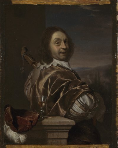 Selbstporträt mit einer Zister von Frans van Mieris the Elder