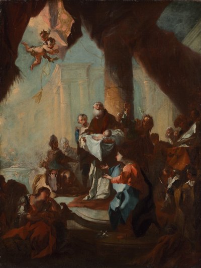 Studie für die Darstellung Christi im Tempel für St. Ulrich, Wien, um 1750 von Franz Anton Maulbertsch