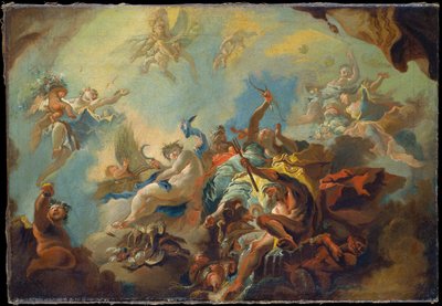 Die vier Elemente, Vorbereitende Studie für eine bemalte Decke (Allegorie der Zeit?) von Franz Anton Maulbertsch