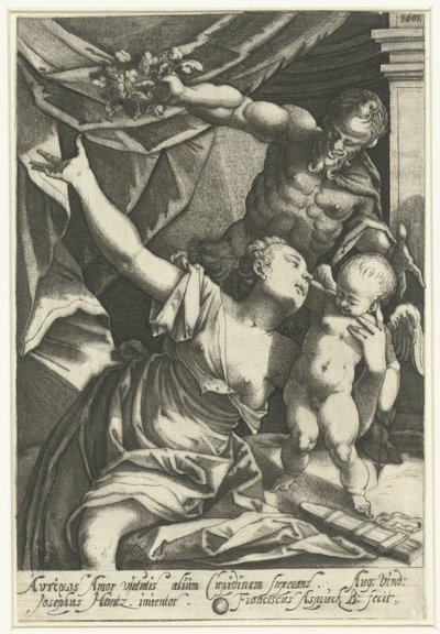 Venus und Amor mit Pan von Franz Aspruck