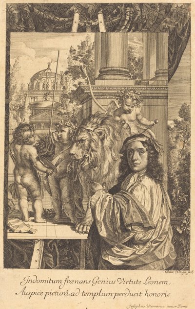 Selbstporträt von Joseph Werner von Franz Ertinger after Joseph Werner