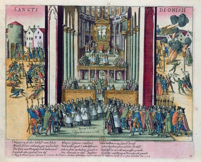 Abschwörung von Henri IV und Konversion zum Katholizismus in St. Denis am 15. Juli 1593 von Franz Hogenberg