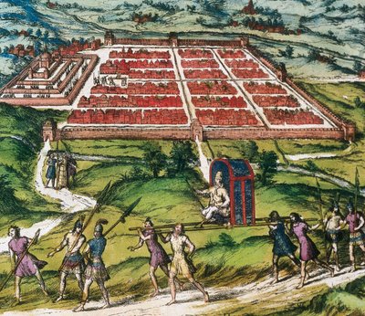 Cuzco, Hauptzentrum der Inka-Zivilisation (heutiges Peru) Bild aus „Civitatis Orbis Terranum“ von Braun und Hogenberg von Franz Hogenberg