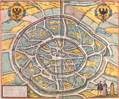 Karte von Aachen, Deutschland von Franz Hogenberg