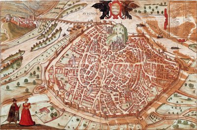Karte von Avignon - Frankreich von Franz Hogenberg