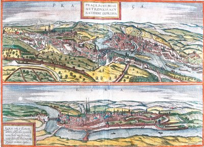Ansichten von Prag und Eger, Tschechische Republik von Franz Hogenberg