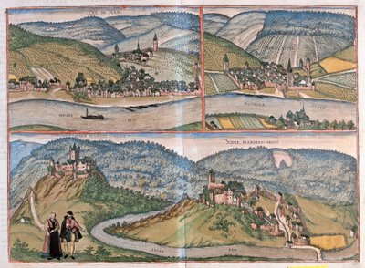 Zell an der Mosel, Bernkastel-Kues, Manderscheid, Deutschland (Stich) von Franz Hogenberg
