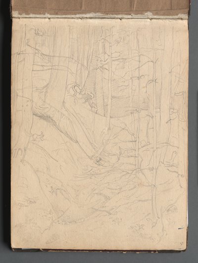 Album mit Ansichten von Rom und Umgebung, Landschaftsstudien, Seite 01a: Römische Landschaft von Franz Johann Heinrich Nadorp