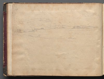 Album mit Ansichten von Rom und Umgebung, Landschaftsstudien, Seite 03b: Römische Panoramalandschaft von Franz Johann Heinrich Nadorp