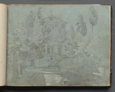 Album mit Ansichten von Rom und Umgebung, Landschaftsstudien, Seite 05a: Saint Isidoro von Franz Johann Heinrich Nadorp