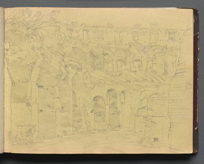 Album mit Ansichten von Rom und Umgebung, Landschaftsstudien, Seite 12a: Römische Ruinen von Franz Johann Heinrich Nadorp